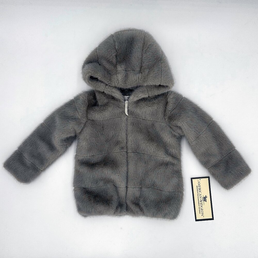 NWT Widgeon Faux Fur Cozy Hooded Jacket — Grey, Size 2T (Tag size 2)